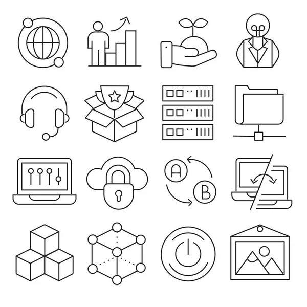 Lijnen icons pack collectie — Stockvector