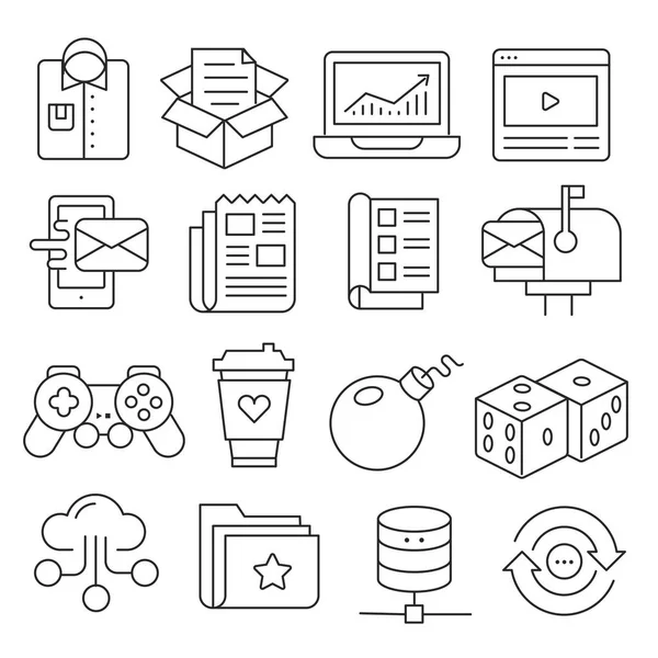 Weblines ikony sbalit kolekce — Stockový vektor