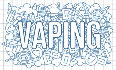 Vektör hat illüstrasyon vaping görüntü eğilim