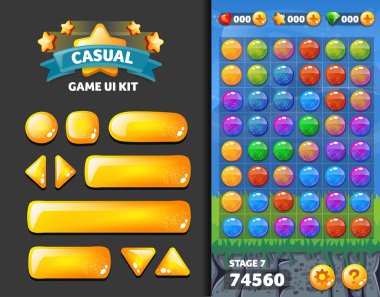 Vektör rahat cam düğmeleri