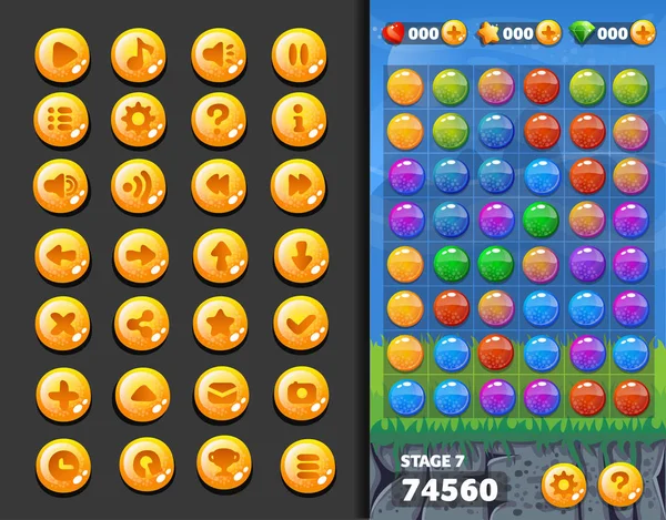 Vektör rahat cam düğmeleri