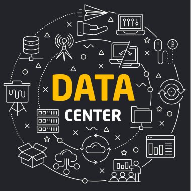 Vektör Lineer illüstrasyon koyu arka plan