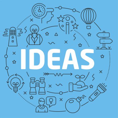 Mavi çizgi düz daire illüstrasyon fikirler