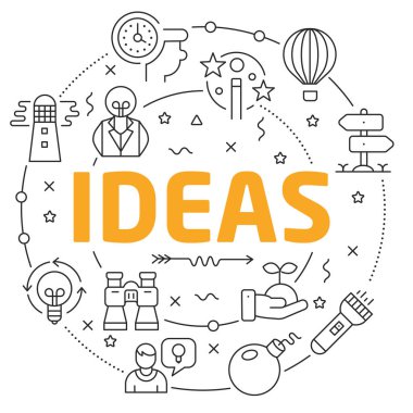 Çizgi düz daire illüstrasyon fikirler