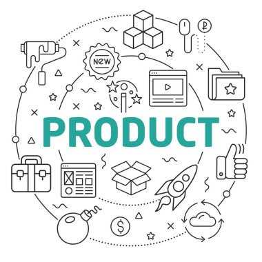 Çizgi düz daire illüstrasyon ürün