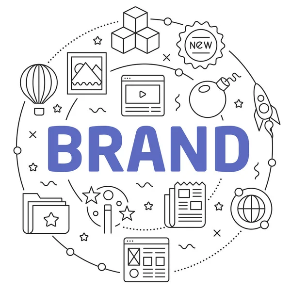 Çizgi düz daire illüstrasyon marka