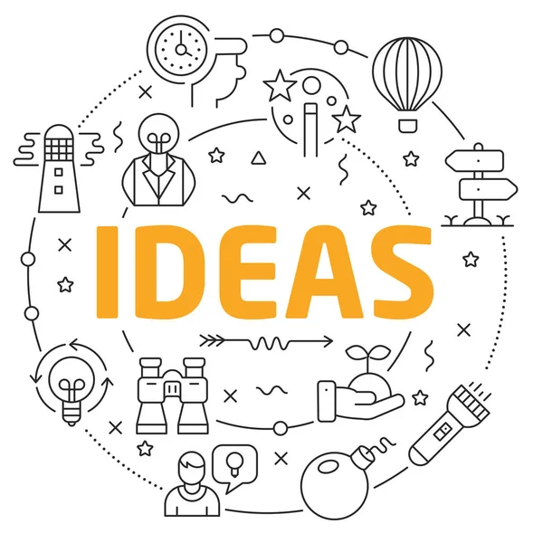 Çizgi düz daire illüstrasyon fikirler