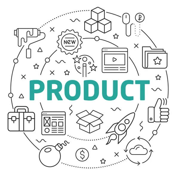 Çizgi düz daire illüstrasyon ürün