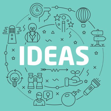 Yeşil hat düz daire illüstrasyon fikirler