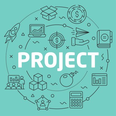 Yeşil hat düz daire illüstrasyon