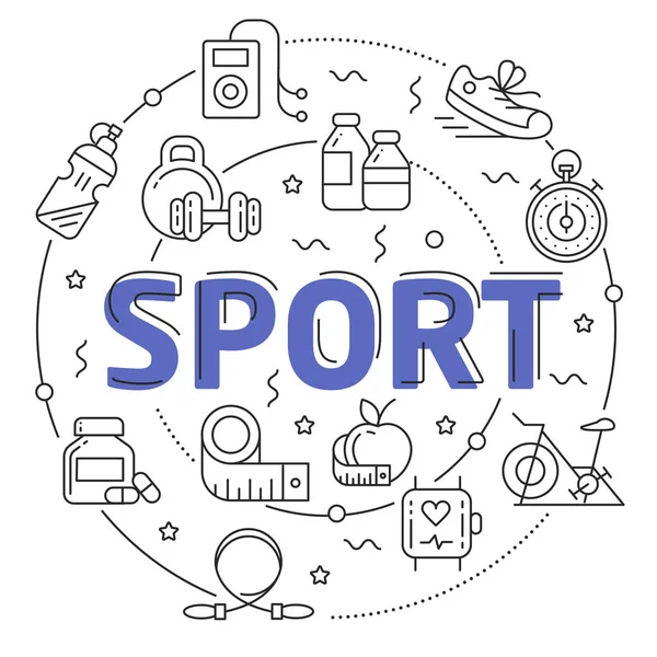 Çizgi düz daire illüstrasyon spor