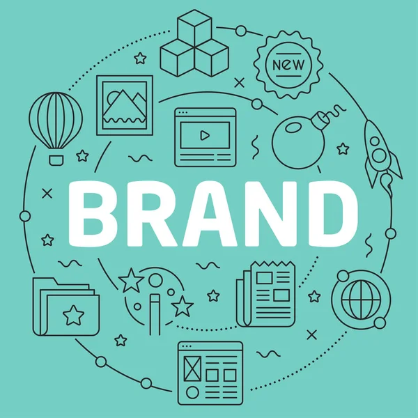 Yeşil hat düz daire illüstrasyon marka