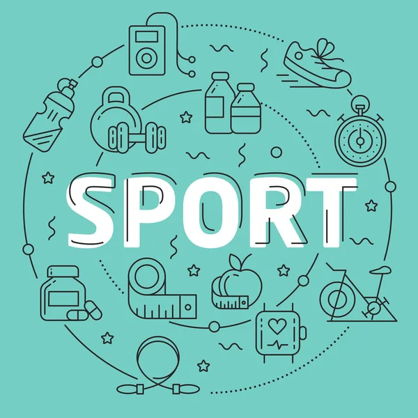 Yeşil hat düz daire illüstrasyon spor