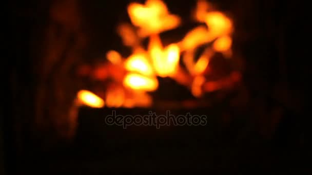 Fireplace fire water heater heating comfort — Stock Footage Fireplace fire water heater heating comfort Royalty Free Stock Video