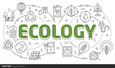 Satırları slaytlar illüstrasyon şablon ekoloji