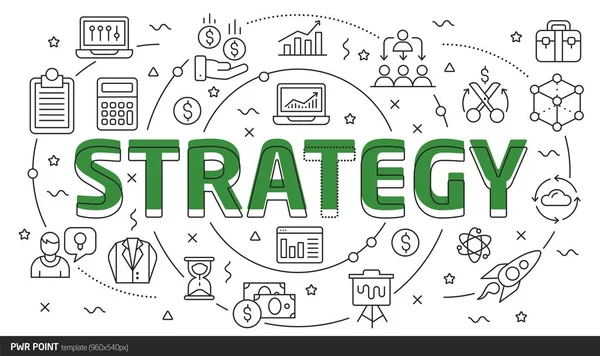 Linee elettriche Illustrazione diapositive Punto strategia modello — Vettoriale Stock