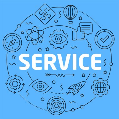 Hizmet mavi çizgiler gösterim amacıyla prsentation