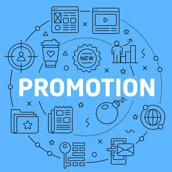 Promotion Lignes Bleues Illustration pour prsentation — Image vectorielle