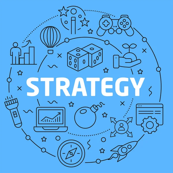 Strategia Blue Lines Illustrazione per la prsentazione — Vettoriale Stock