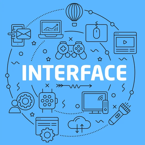 Interfaz Blue Lines Ilustración para prsentación — Archivo Imágenes Vectoriales