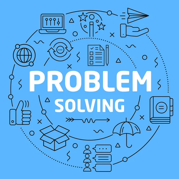 Resolución de problemas Líneas azules Ilustración para la prsentación — Vector de stock