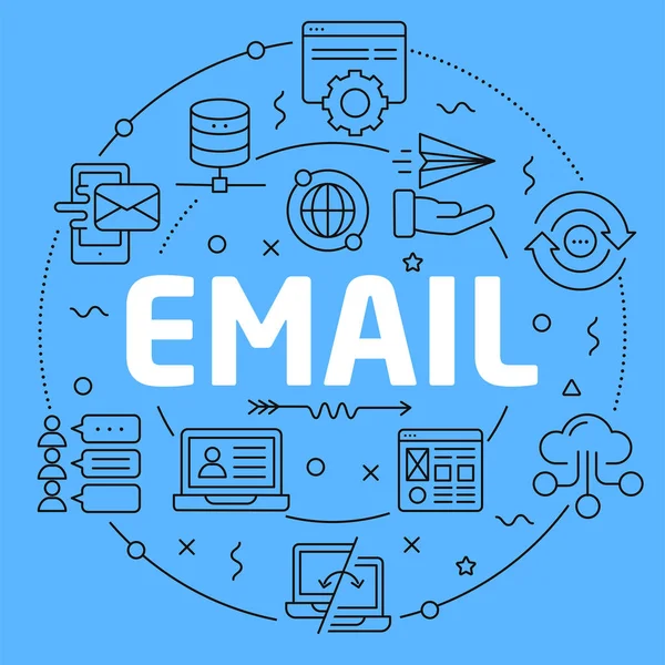 Email Blue Lines Ilustração para prsentation — Vetor de Stock