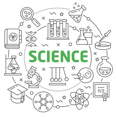 Bilim doğrusal illüstrasyon