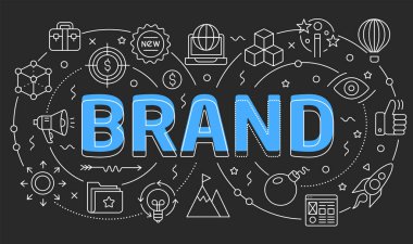 Doğrusal illüstrasyon slayt sunu marka için