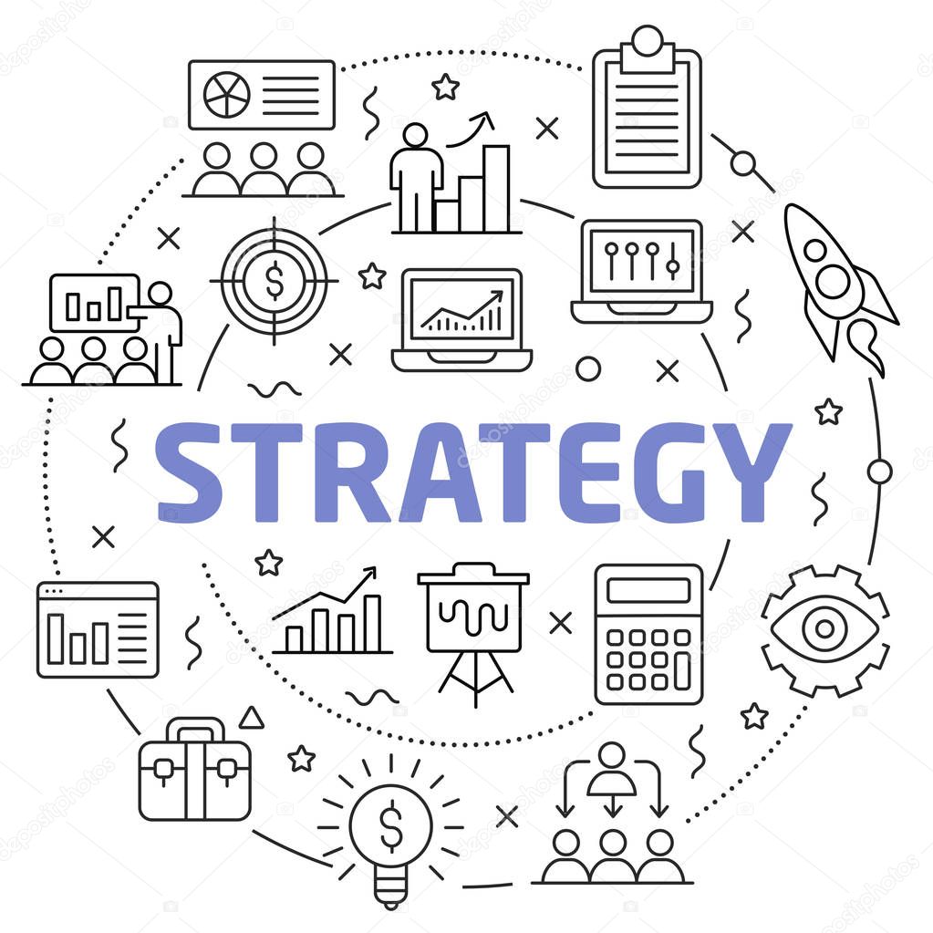 Strategy Linear illustration slide for the presentation