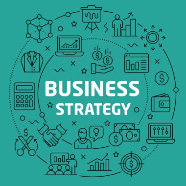 Doğrusal illüstrasyon iş stratejisi