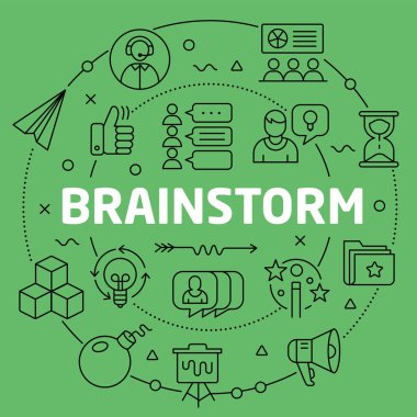 Doğrusal illüstrasyon beyin fırtınası