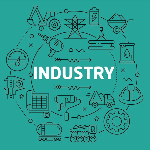 Ilustracja liniowa przemysłu — Wektor stockowy