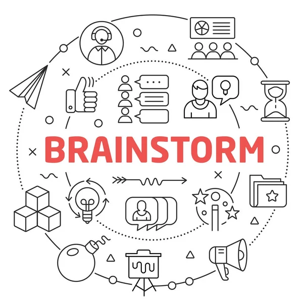 Doğrusal illüstrasyon beyin fırtınası