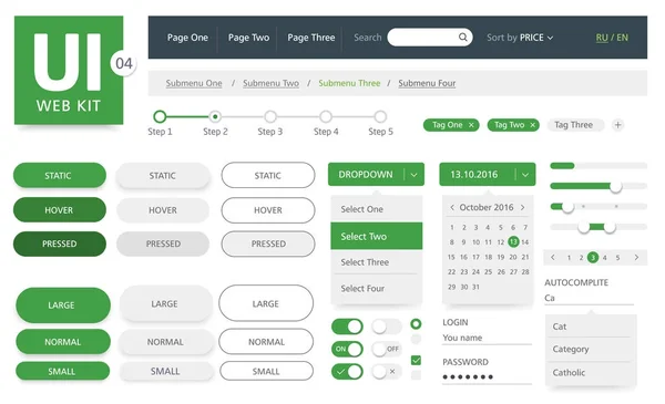 用户界面工具包模板 — 图库矢量图片