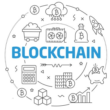 Satırları illüstrasyon Kripto para birimi