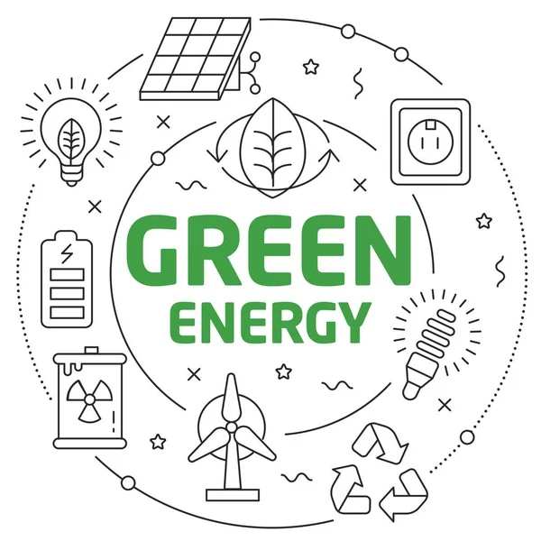 Lines illustration green energy — Stock Vector