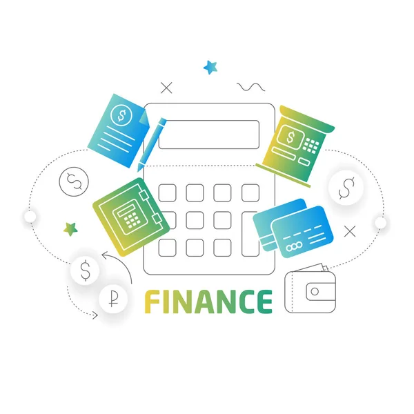 Ilustración forma líneas finanzas — Vector de stock