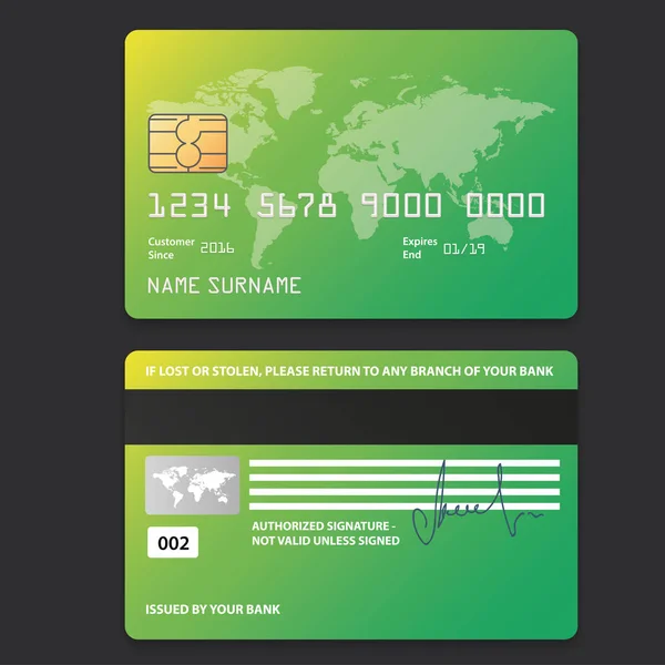 Bankacılık iş plastik kart ve ödeme — Stok Vektör