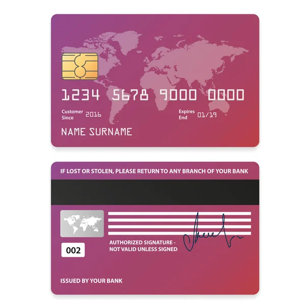 Bankacılık iş plastik kart ve ödeme — Stok Vektör