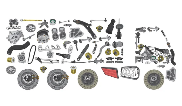 Images truck assembled from spare parts — Stock Photo, Image