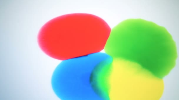 Hermoso movimiento de colores brillantes sobre un fondo blanco — Vídeos de Stock