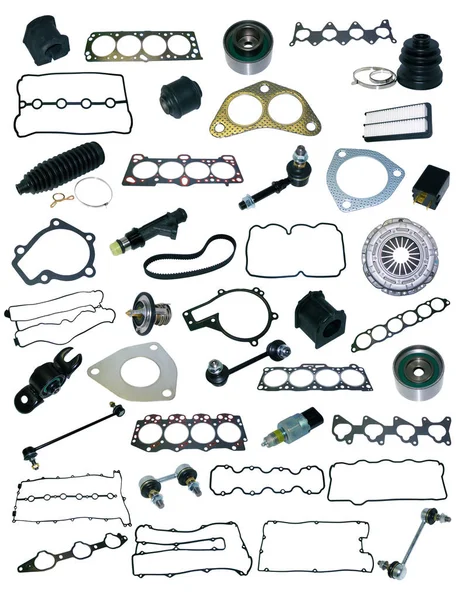 Запчастини автомобіля на білому тлі — стокове фото