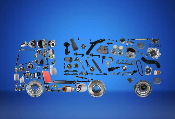 Yeni yedek parçaları monte görüntüleri kamyon