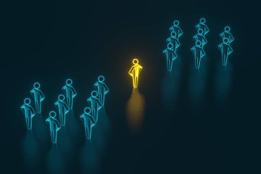 En iyi çalışanı veya istemciyi seçme ve arama. 3d render