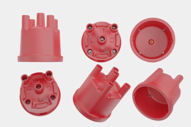 Otomotiv ateşleme dağıtıcısı yedek parçaları. 3d oluşturma