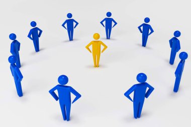 Lider ve takım. 3d render