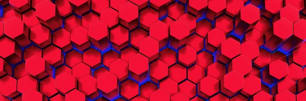 Chaotic Cubes Wall Background. Panorama with high resolution wallpaper. 3d Render Illustration — Stock Photo, Image