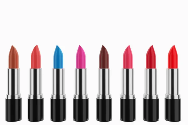 Lipstick is in a row with a different color. — Stock Photo, Image