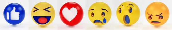 Set med Emojis, glad smiley design för mobiltelefon. 3d-konvertering — Stockfoto