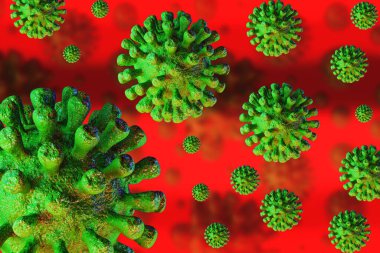 Contagious HIV AIDS, Flur or Coronavirus. 3D rendering clipart